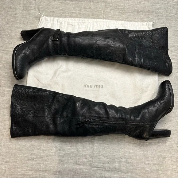 Miu Miu Leather Boots - Picture 2 of 8
